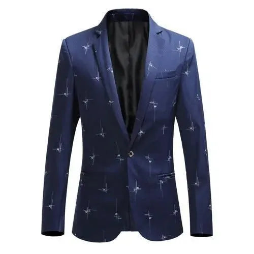 Blazer homme moderne blanc imprimé
