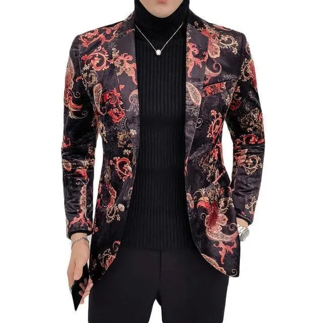 Blazer homme motif corail élégant
