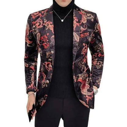 Blazer homme motif corail élégant