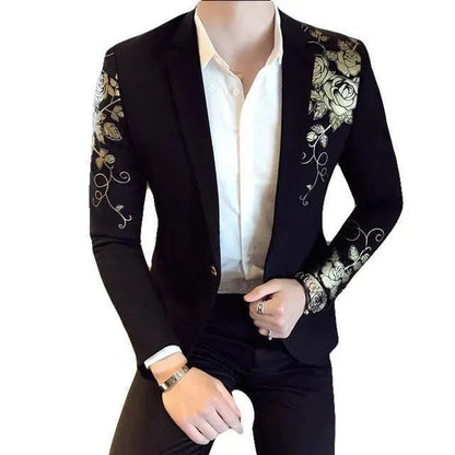 Blazer élégant pour homme - Motif doré élégant