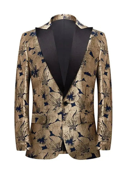 Élégant blazer pour homme doré, design de luxe