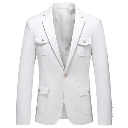 Blazer homme élégant - Blazer de costume blanc avec de nombreuses poches