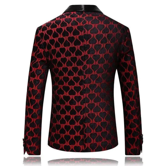 Herren Blazer Roter Smoking Anzugjacke - IdealeKleiden