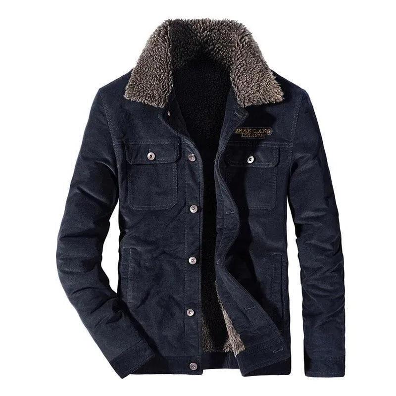 Veste en velours côtelé pour homme coupe moderne