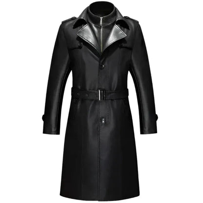 Manteau en cuir imperméable pour homme