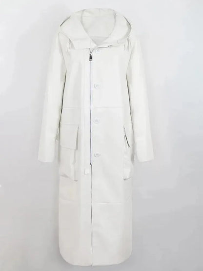 Manteau Long en Cuir Élégant pour Homme