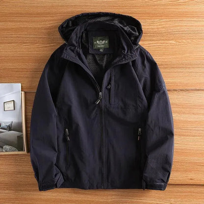 Veste de randonnée homme imperméable coupe-vent style militaire