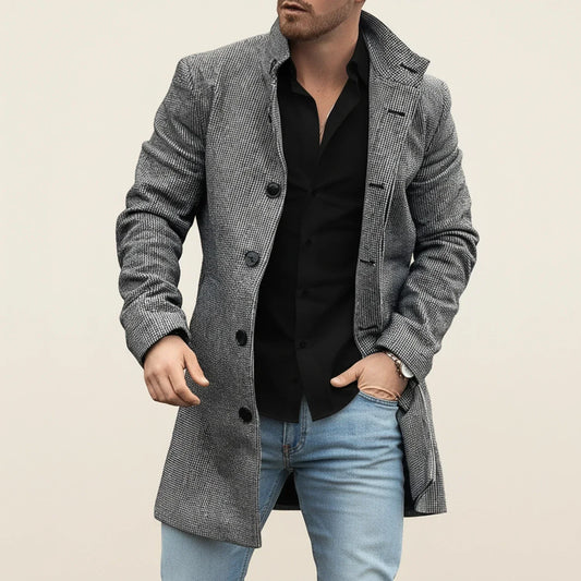Herren Wintermantel Patchwork-Design - IdealeKleiden