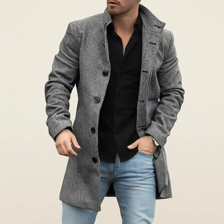Herren Wintermantel Patchwork-Design - IdealeKleiden
