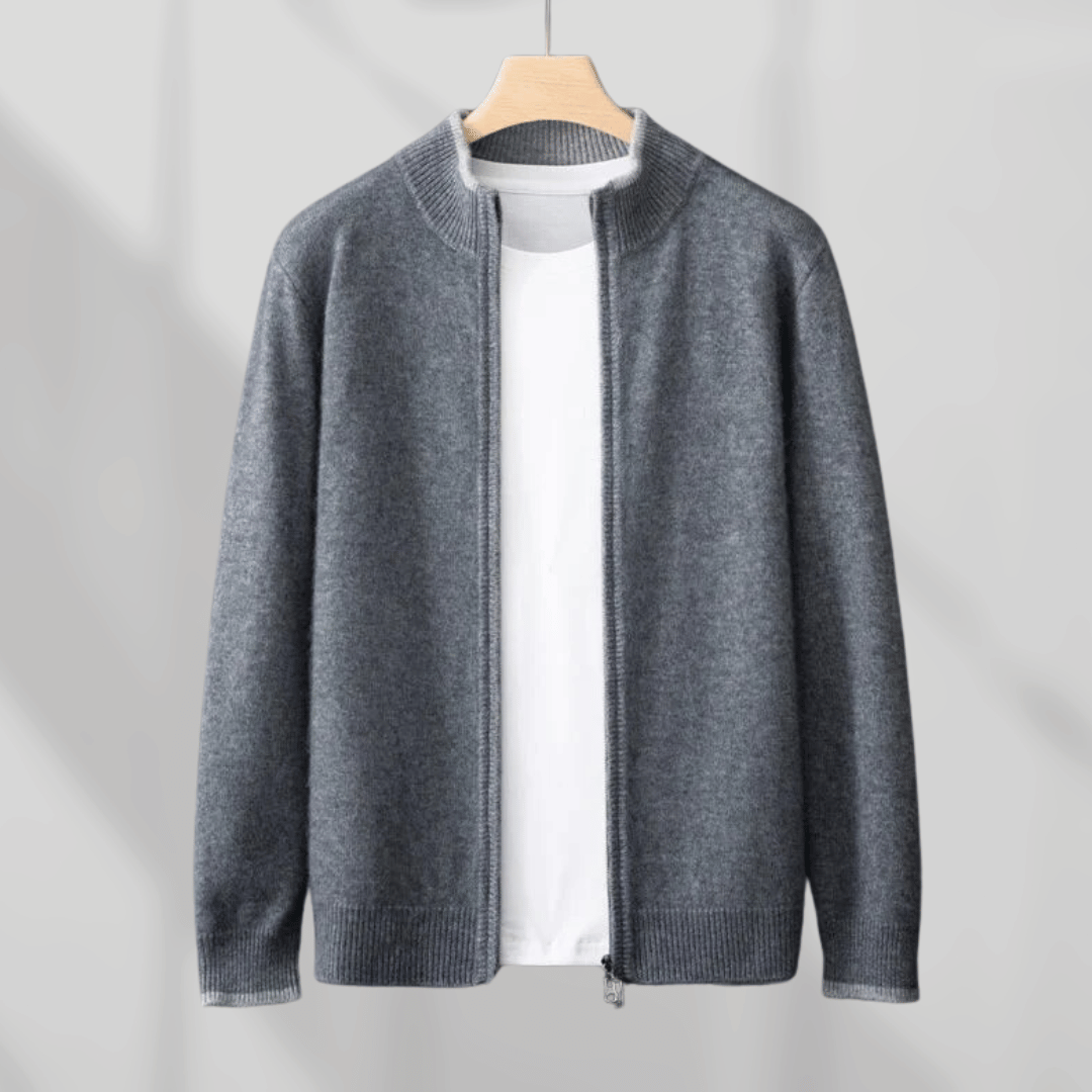 Veste cachemire élégante pour homme avec fermeture éclair