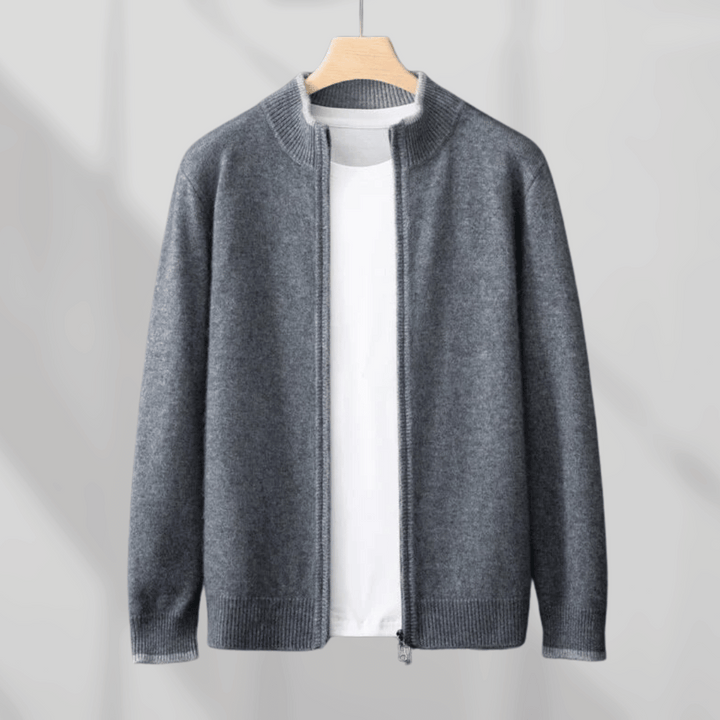 Veste cachemire élégante pour homme avec fermeture éclair