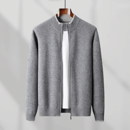 Veste cachemire élégante pour homme avec fermeture éclair