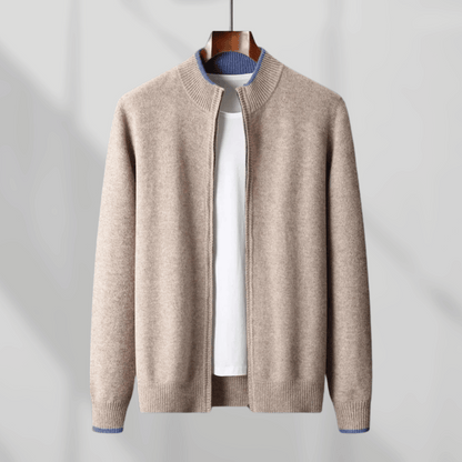 Veste cachemire élégante pour homme avec fermeture éclair