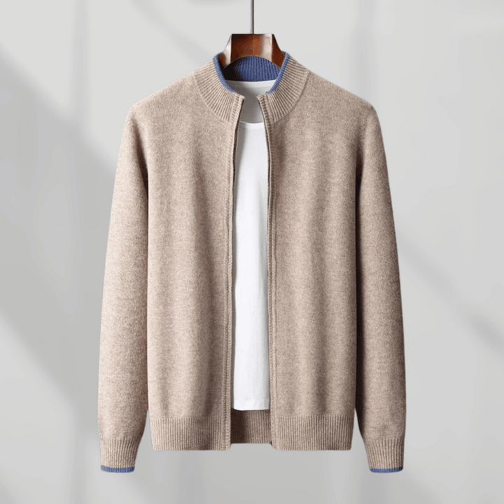 Veste cachemire élégante pour homme avec fermeture éclair