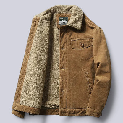 Veste en velours côtelé pour homme chaude et isolante pour l'automne