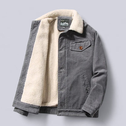 Veste en velours côtelé pour homme chaude et isolante pour l'automne