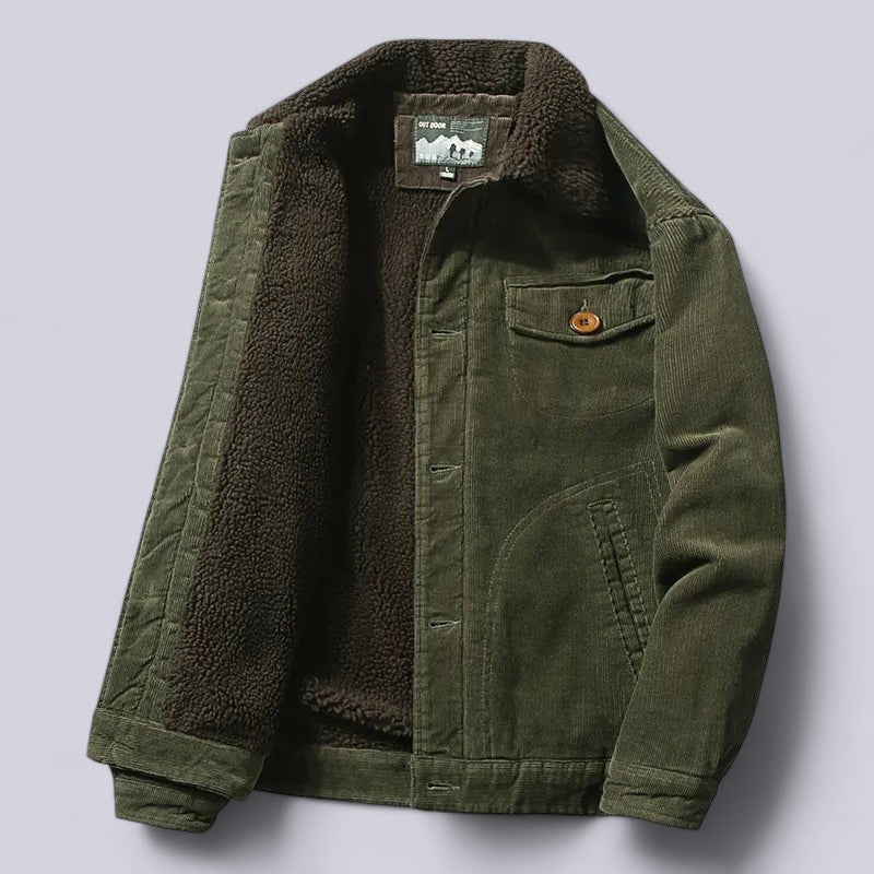 Veste en velours côtelé pour homme chaude et isolante pour l'automne