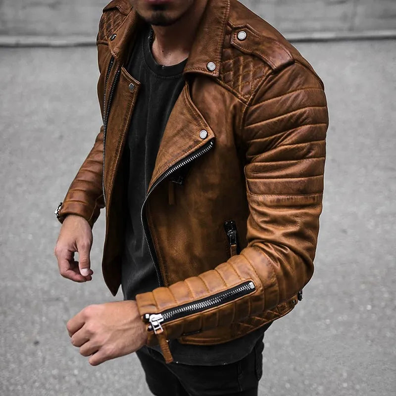 Blouson en cuir élégant et moderne pour homme