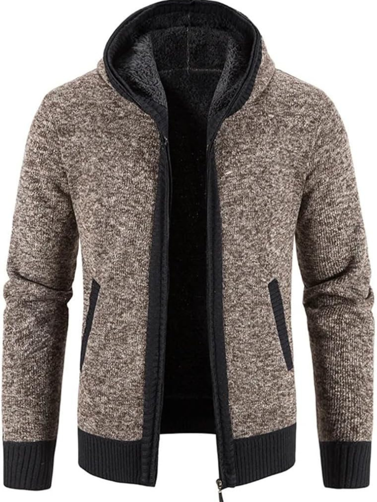 Parka d'hiver pour homme avec capuche et fermeture éclair