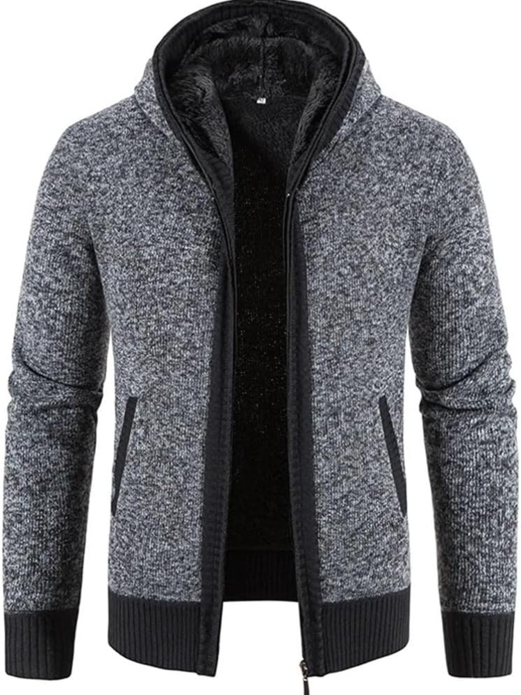 Parka d'hiver pour homme avec capuche et fermeture éclair
