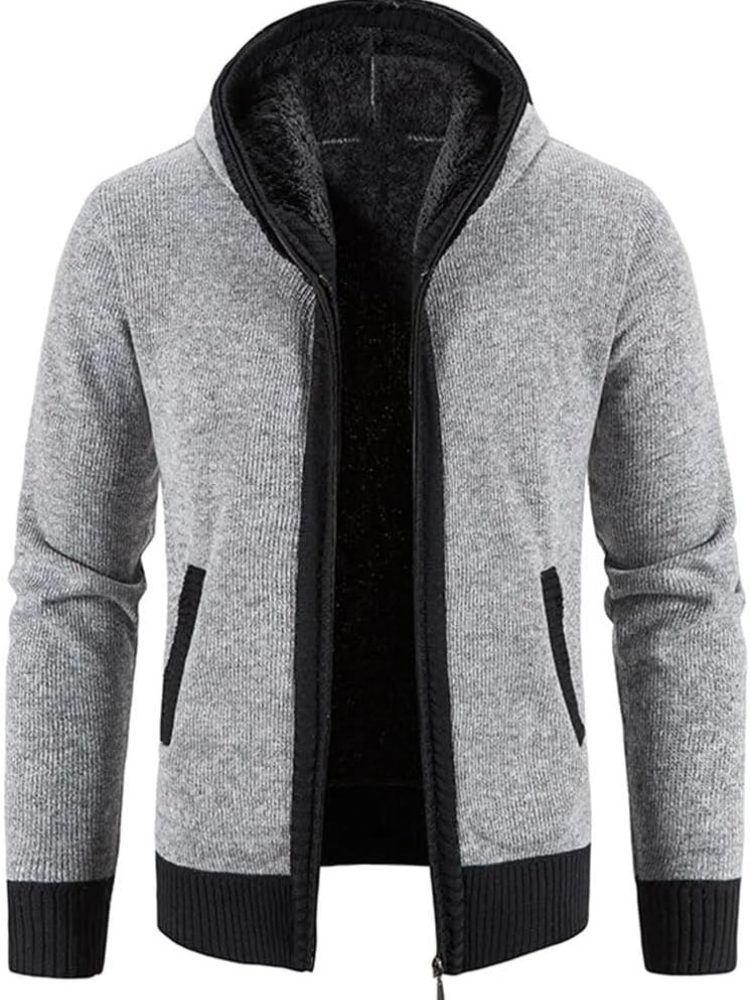 Parka d'hiver pour homme avec capuche et fermeture éclair