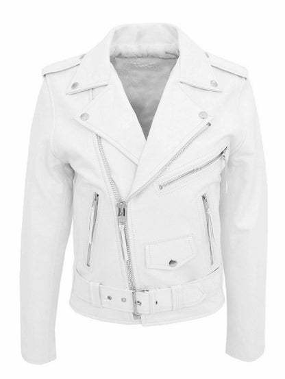 Blouson en cuir pour homme style motard asymétrique