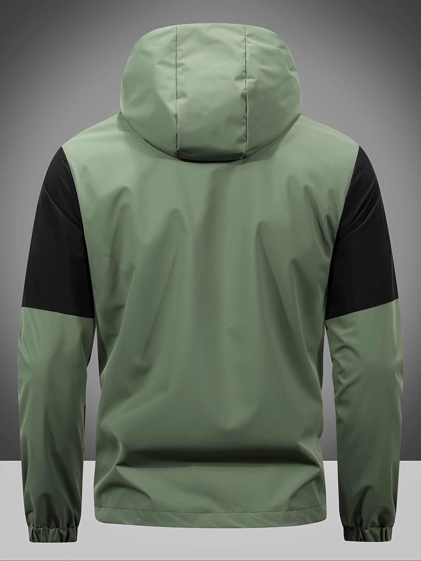 Herren Winterjacke Reißverschluss Kapuze Farbblock - IdealeKleiden