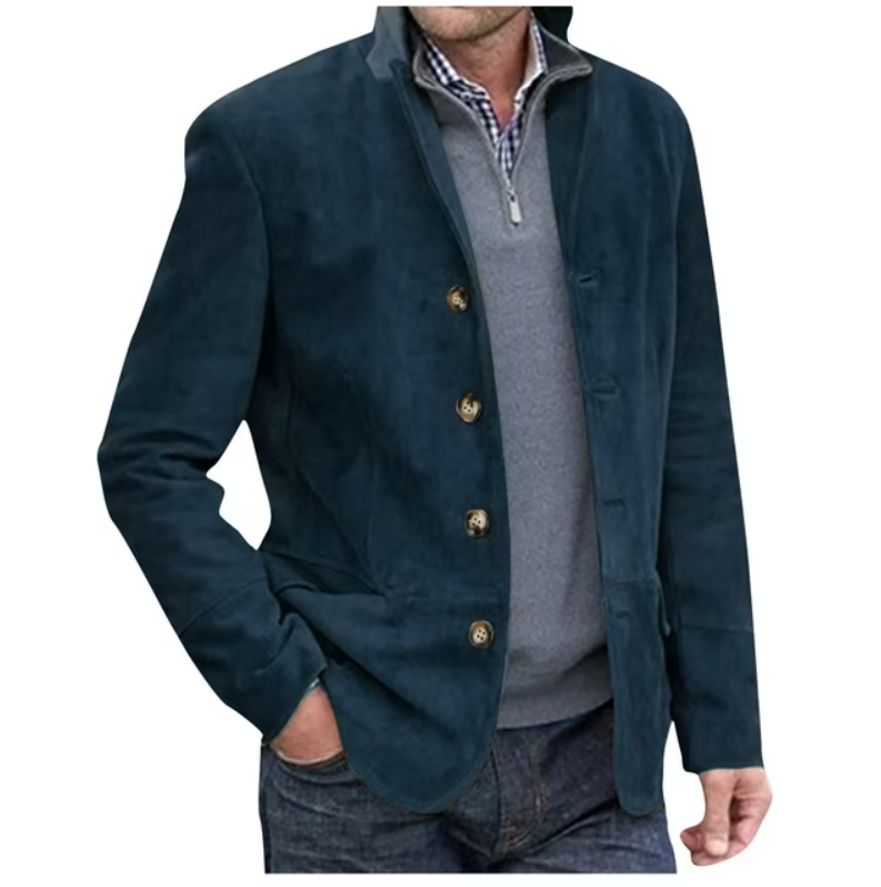 Blazer en daim pour homme bleu marron élégant