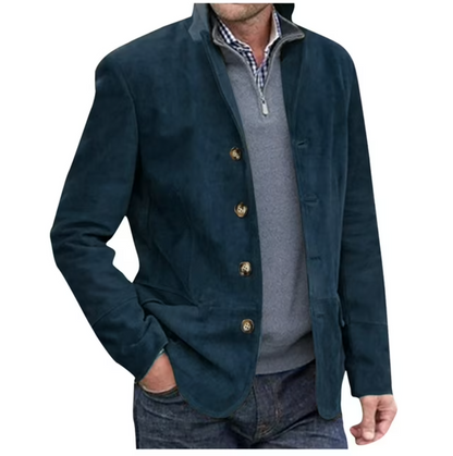 Blazer en daim pour homme bleu marron élégant