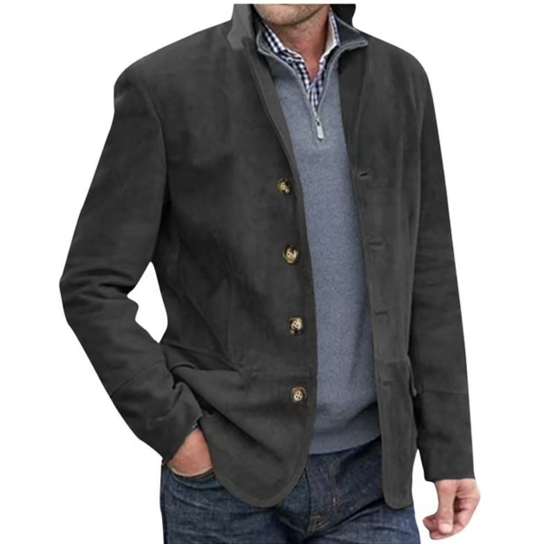 Blazer en daim pour homme bleu marron élégant