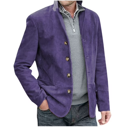 Blazer en daim pour homme bleu marron élégant