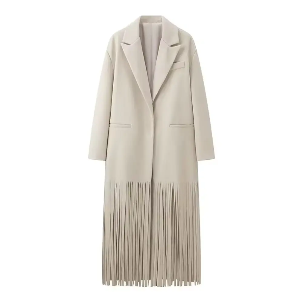 Manteau à pompons élégant pour femme