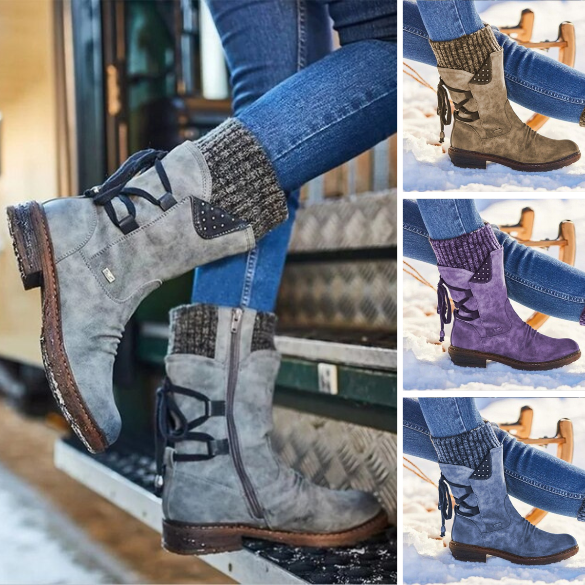 Stylische Winterschuhe für Frauen Damenschneestiefel - IdealeKleiden