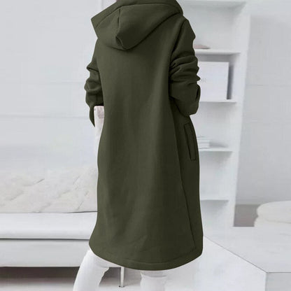 Veste mi-longue à capuche élégante pour femme