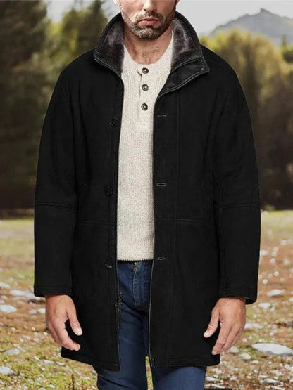 Manteau d'hiver mi-long pour homme avec fermeture éclair