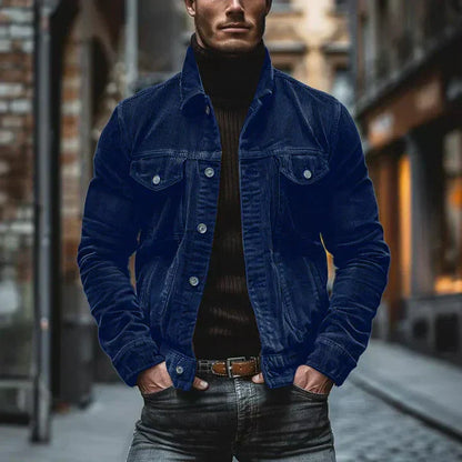 Blouson en cuir pour homme style rétro classique
