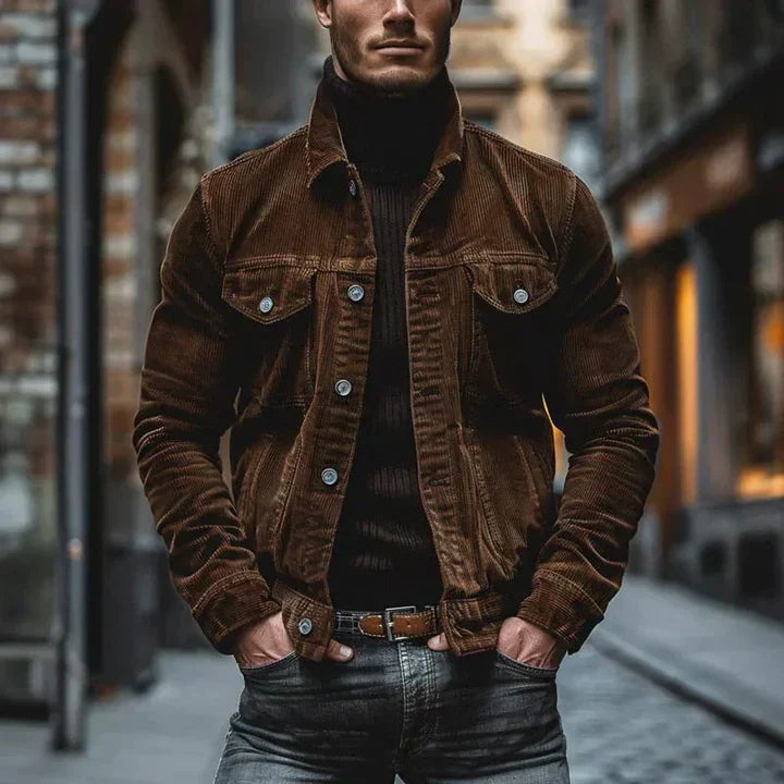 Blouson en cuir pour homme style rétro classique