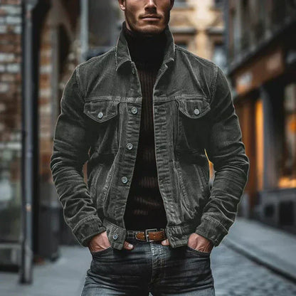 Blouson en cuir pour homme style rétro classique