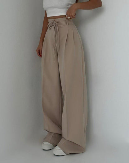 Damenhose Hochtaille Elegant Wide Leg - IdealeKleiden