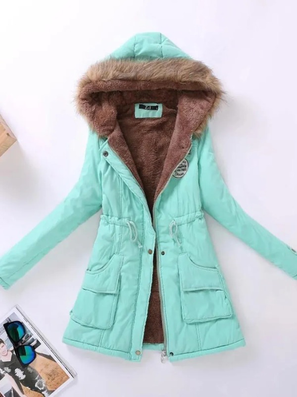 Parka slim chic à capuche pour femme