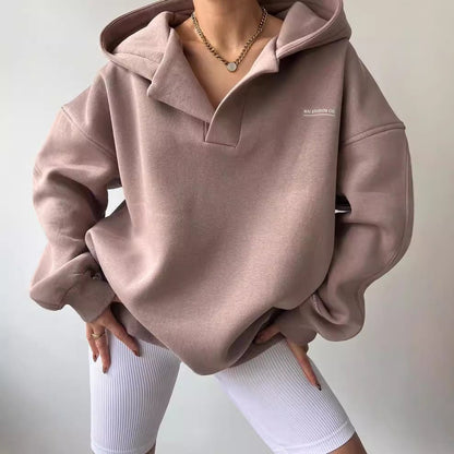 Sweatshirt à capuche femme Col ouvert Broderie design