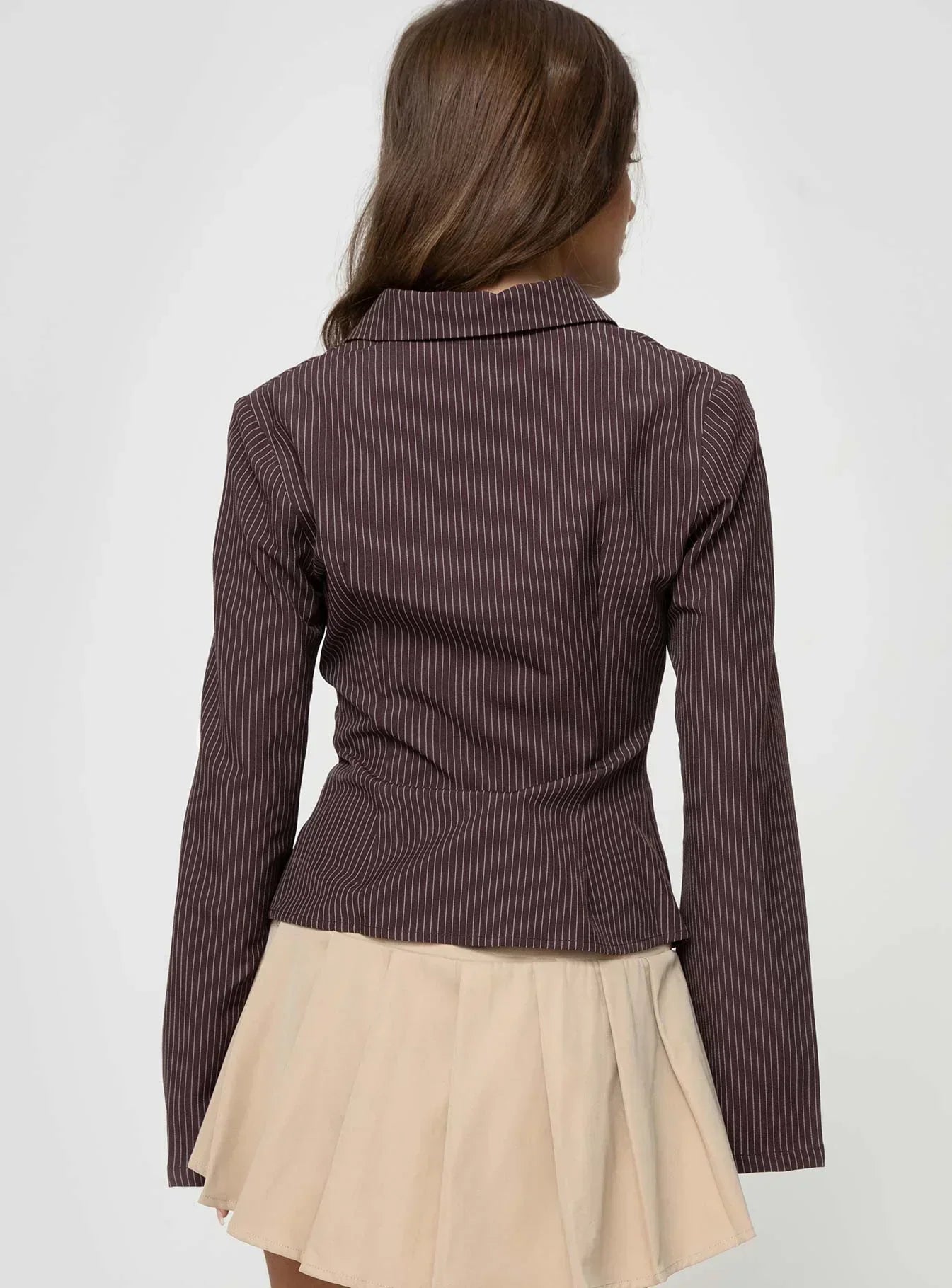 Damenbluse Elegant Weit Schnitt Streifen - IdealeKleiden