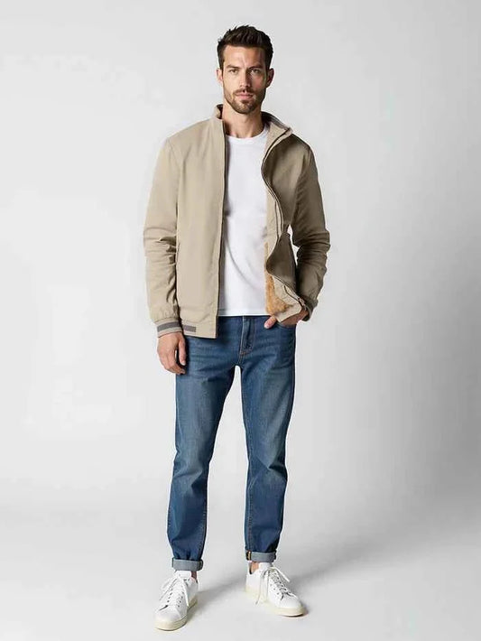 Herren Bomberjacke Stylish Leder - IdealeKleiden