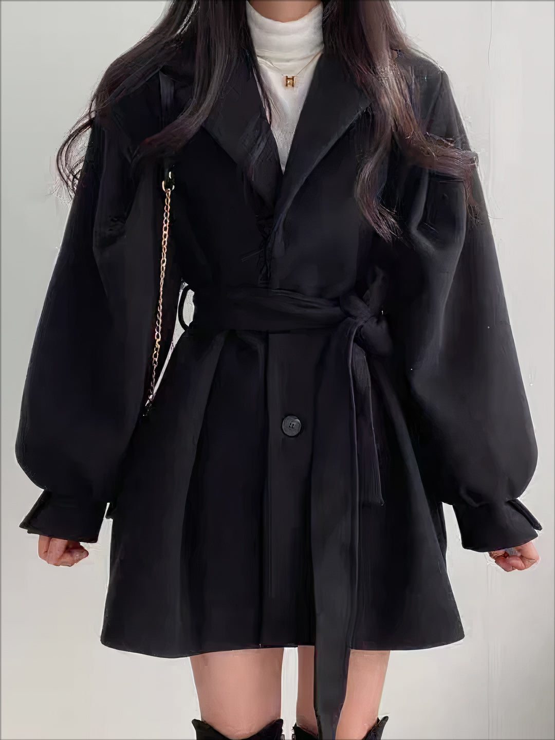 Veste en laine femme élégante avec ceinture