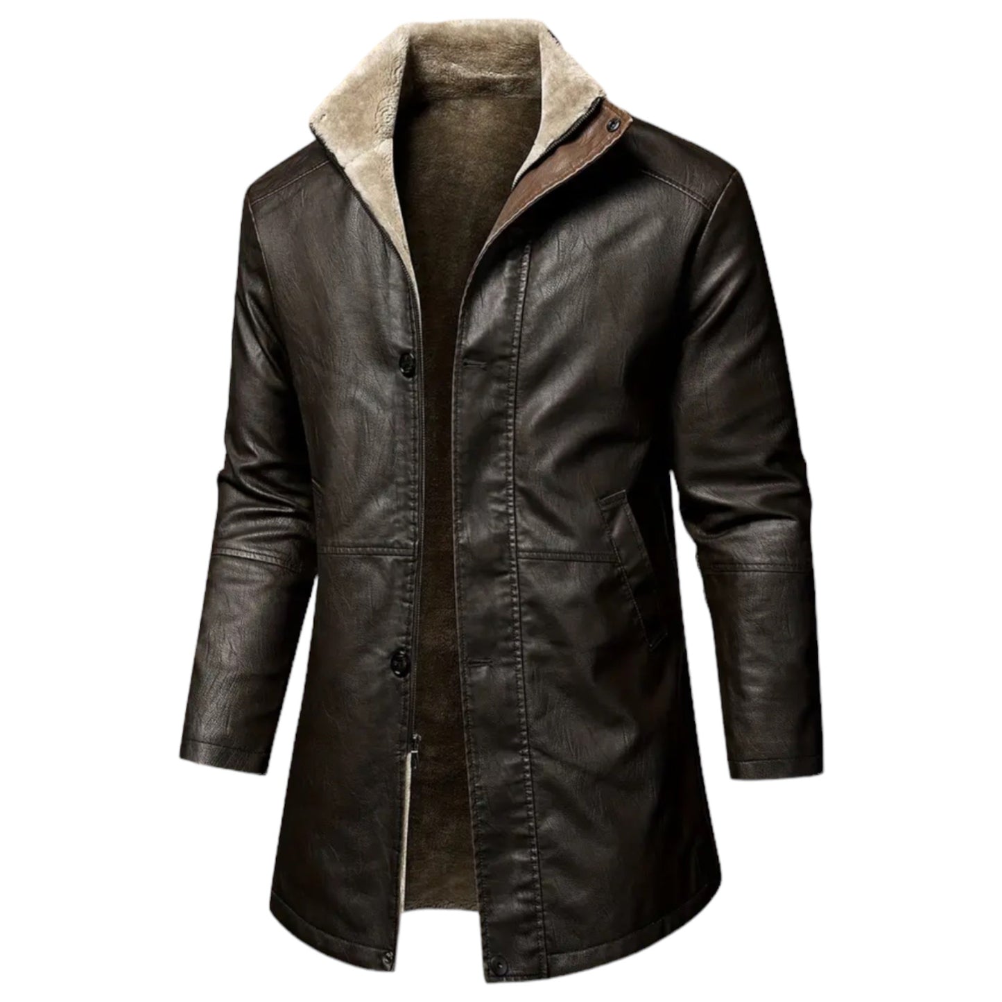 Veste en cuir moto élégante protection hommes