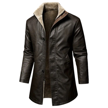 Veste en cuir moto élégante protection hommes
