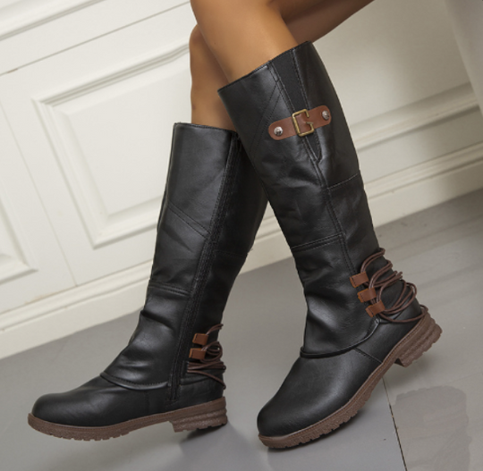 Modische Lederstiefel Kniehoch Damenschuhe - IdealeKleiden