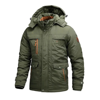 Veste d'hiver chaude doublée coupe-vent à capuche