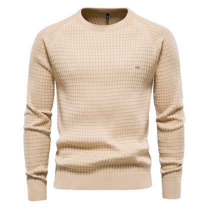 Pull d'hiver pour homme, manches longues, texturé