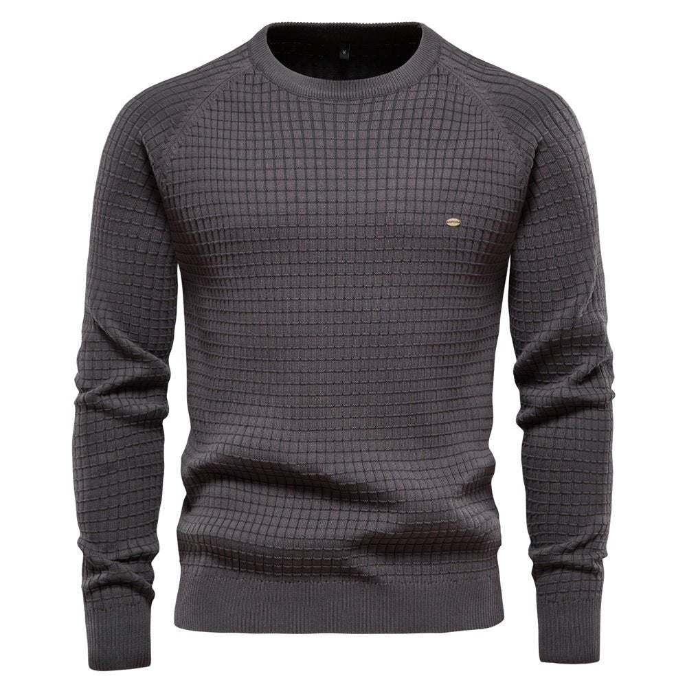 Pull d'hiver pour homme, manches longues, texturé